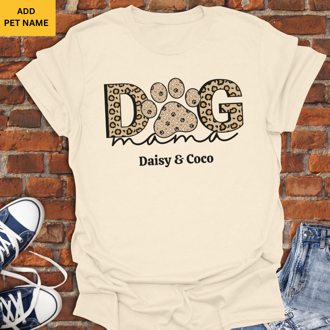 Personalized Dog Mom leopard print Softstyle T-Shirt size XS to 5XL