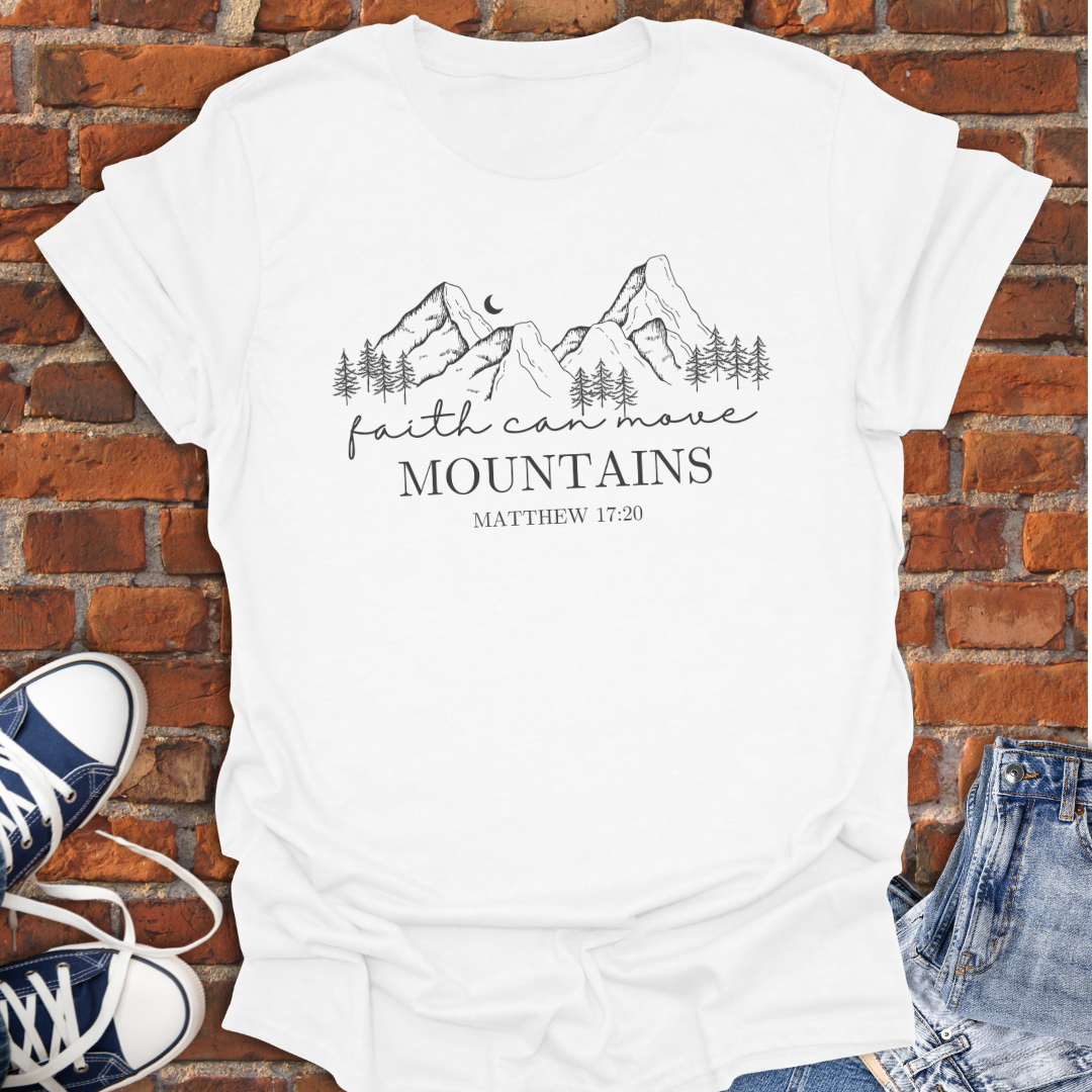 Faith Can Move Mountains -moon Faith T-Shirt size XS to 5XL