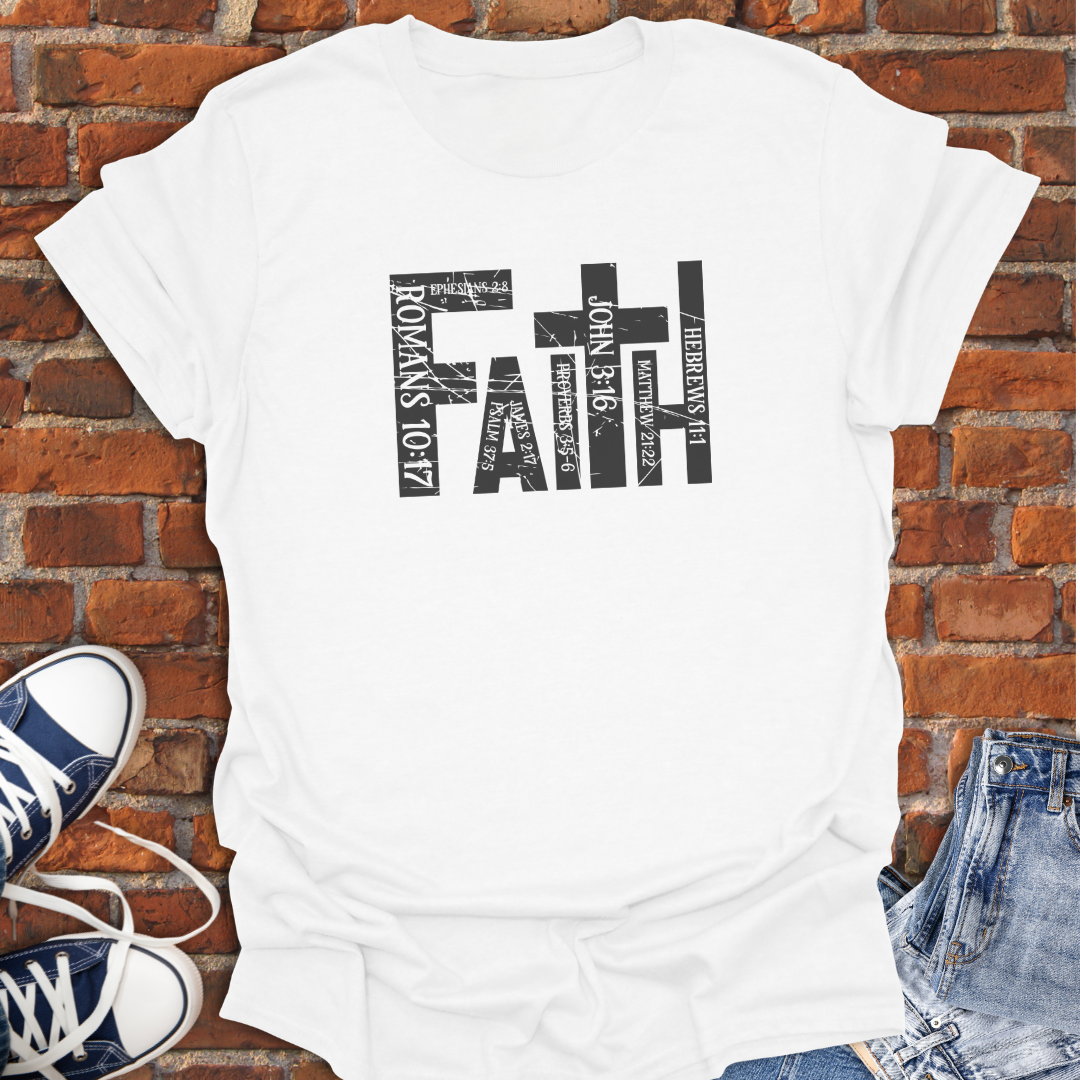 Faith grunge black and white Faith T-Shirt size XS to 5XL