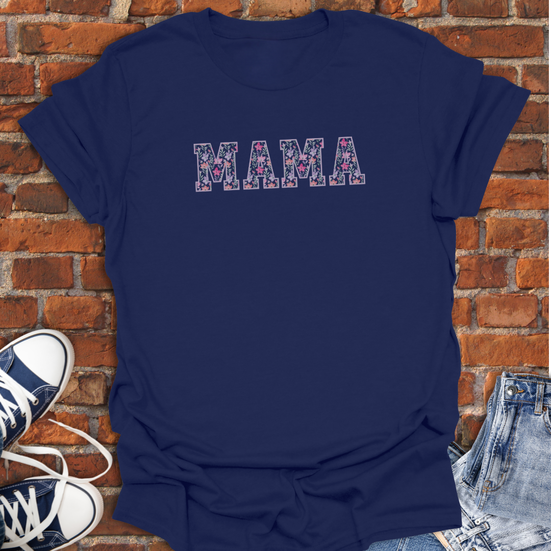 MAMA Floral -pink lavender Softstyle T-Shirt size XS to 5XL