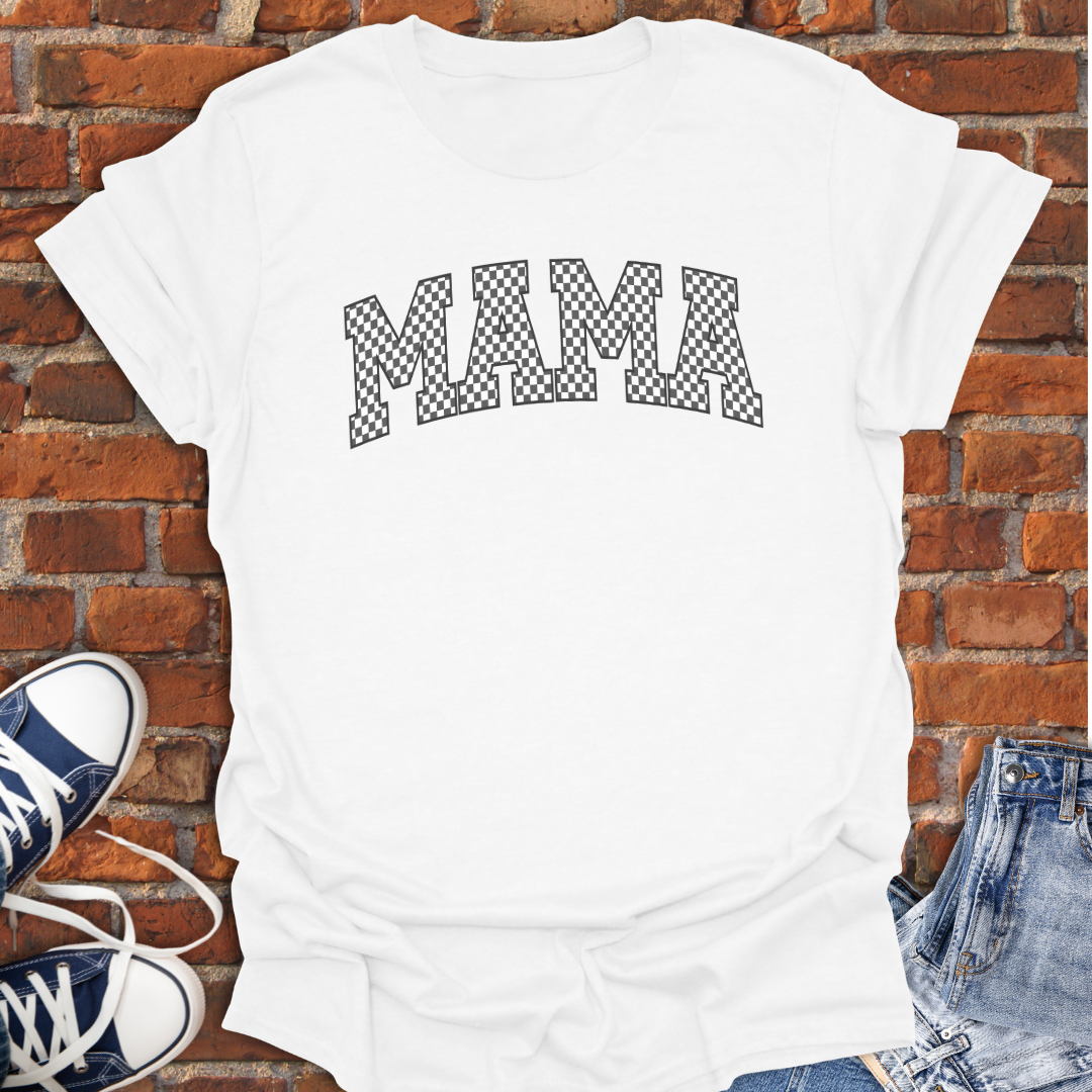 Mama checkered curved Softstyle T-Shirt size XS to 5XL
