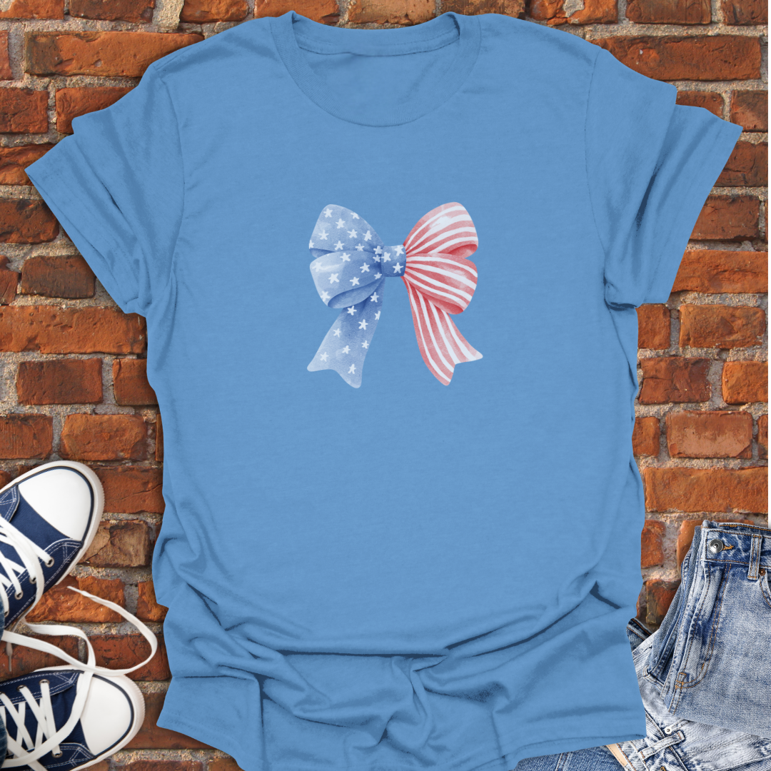 Patriotic Bow -coquette Softstyle T-Shirt size XS to 5XL