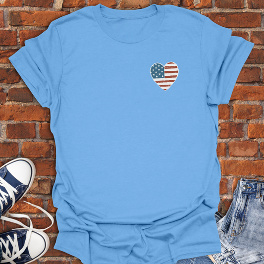 Patriotic Heart pocket style Softstyle T-Shirt size XS to 5XL
