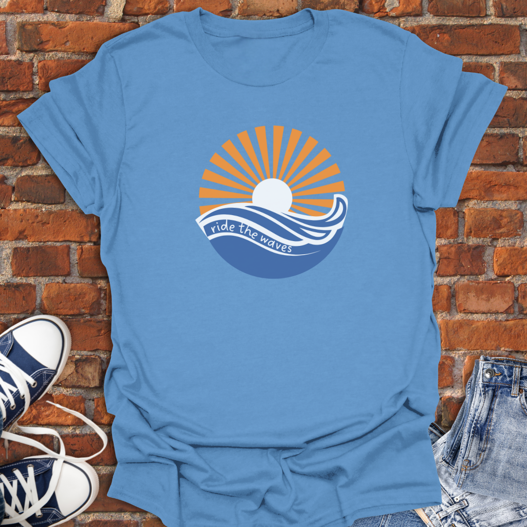 Ride the waves -Sun and ocean waves Softstyle T-Shirt size XS to 5XL