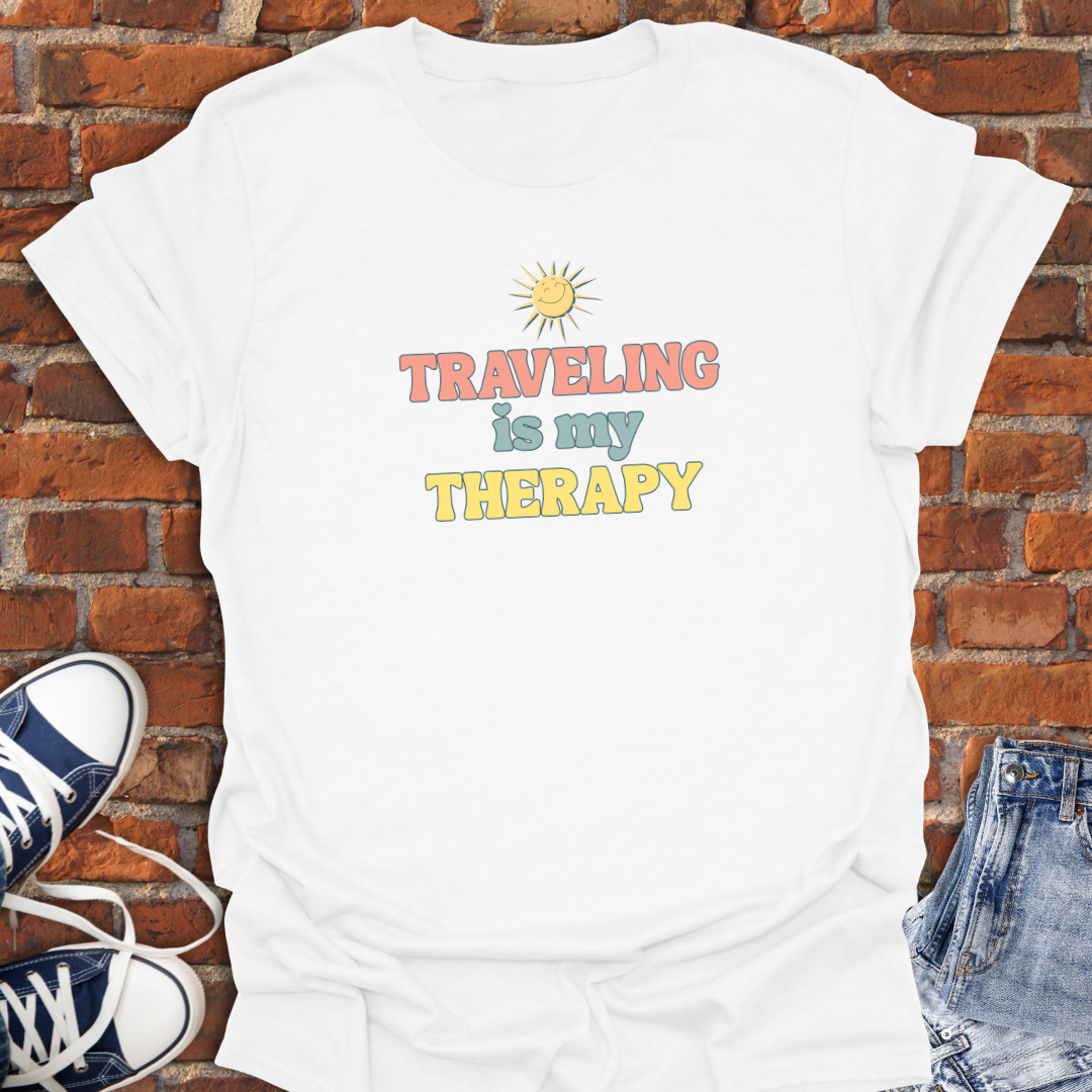 Traveling is My Therapy -sunshine Softstyle T-Shirt size XS to 5XL