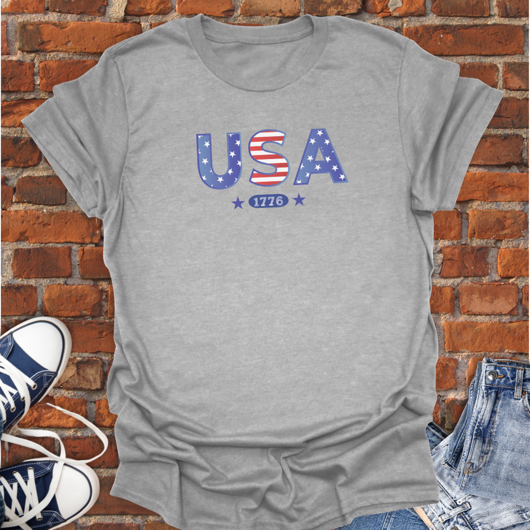 USA 1776 -stars & stripes Softstyle T-Shirt size XS to 5XL