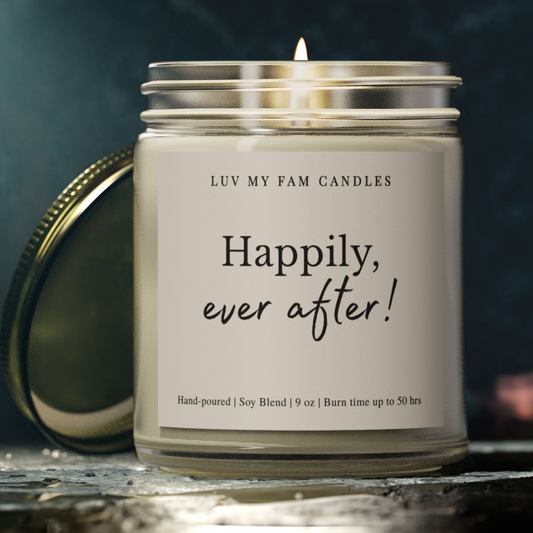 Happily, Ever After – Wedding or Anniversary Candle | 9oz Coconut Apricot Wax