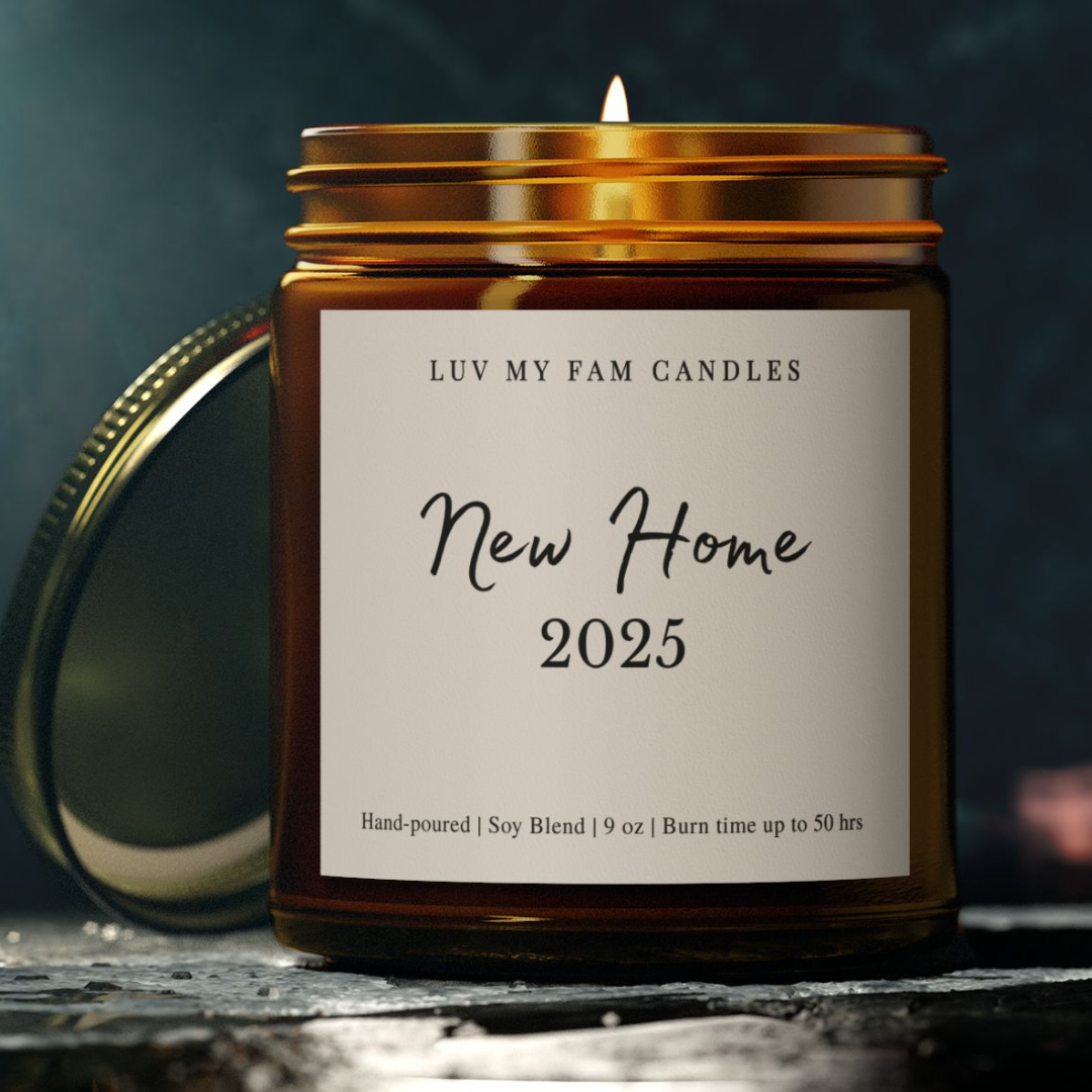 New Home 2025 – Housewarming Gift Candle | 9oz Coconut Apricot Wax