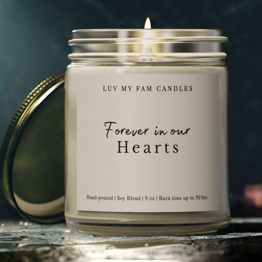 Forever in Our Hearts – Sympathy & Memorial Candle | 9oz Coconut Apricot Wax