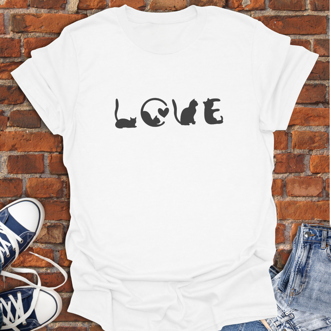 Cats Spelling Love Softstyle T-Shirt size XS to 5XL