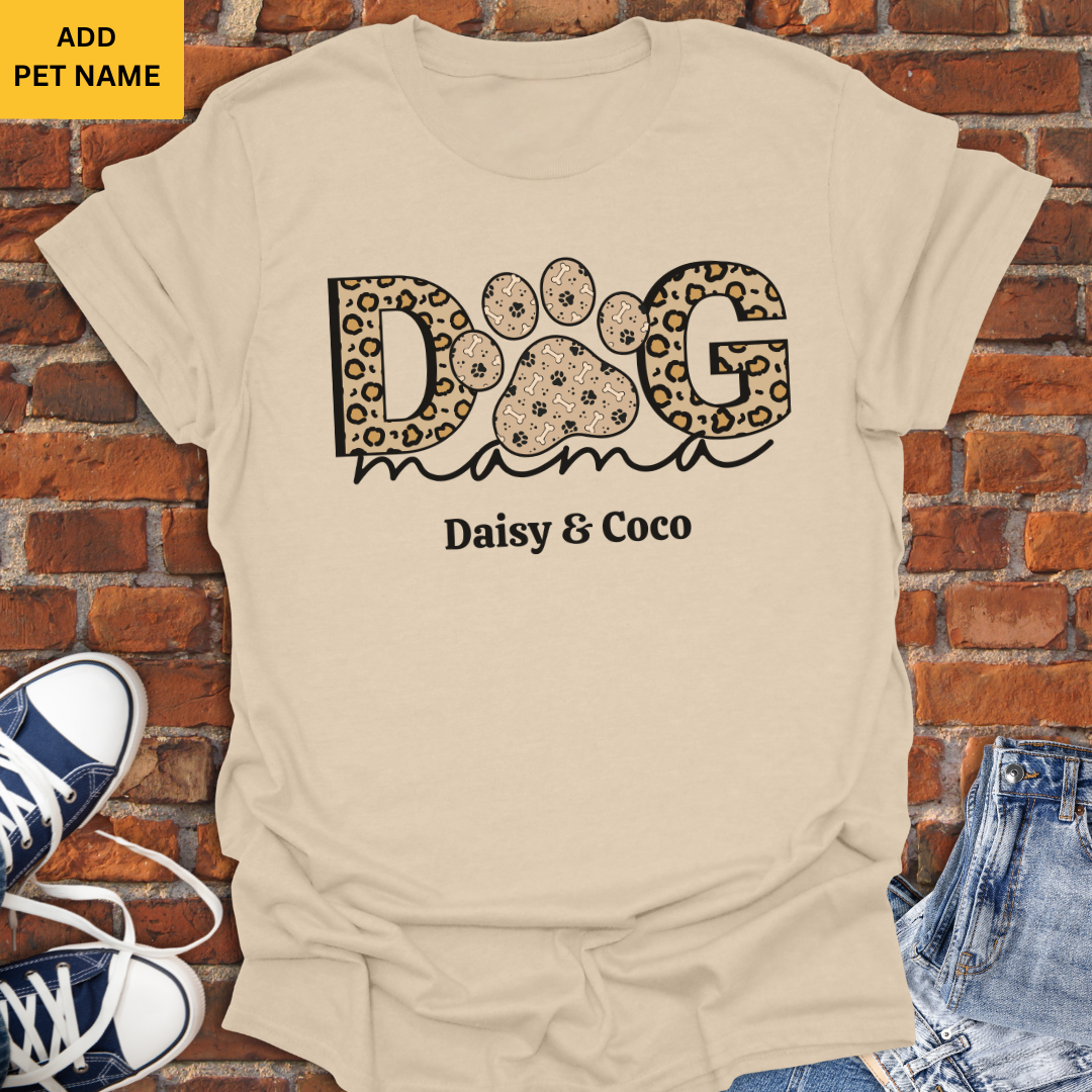 Personalized Dog Mom leopard print Softstyle T-Shirt size XS to 5XL