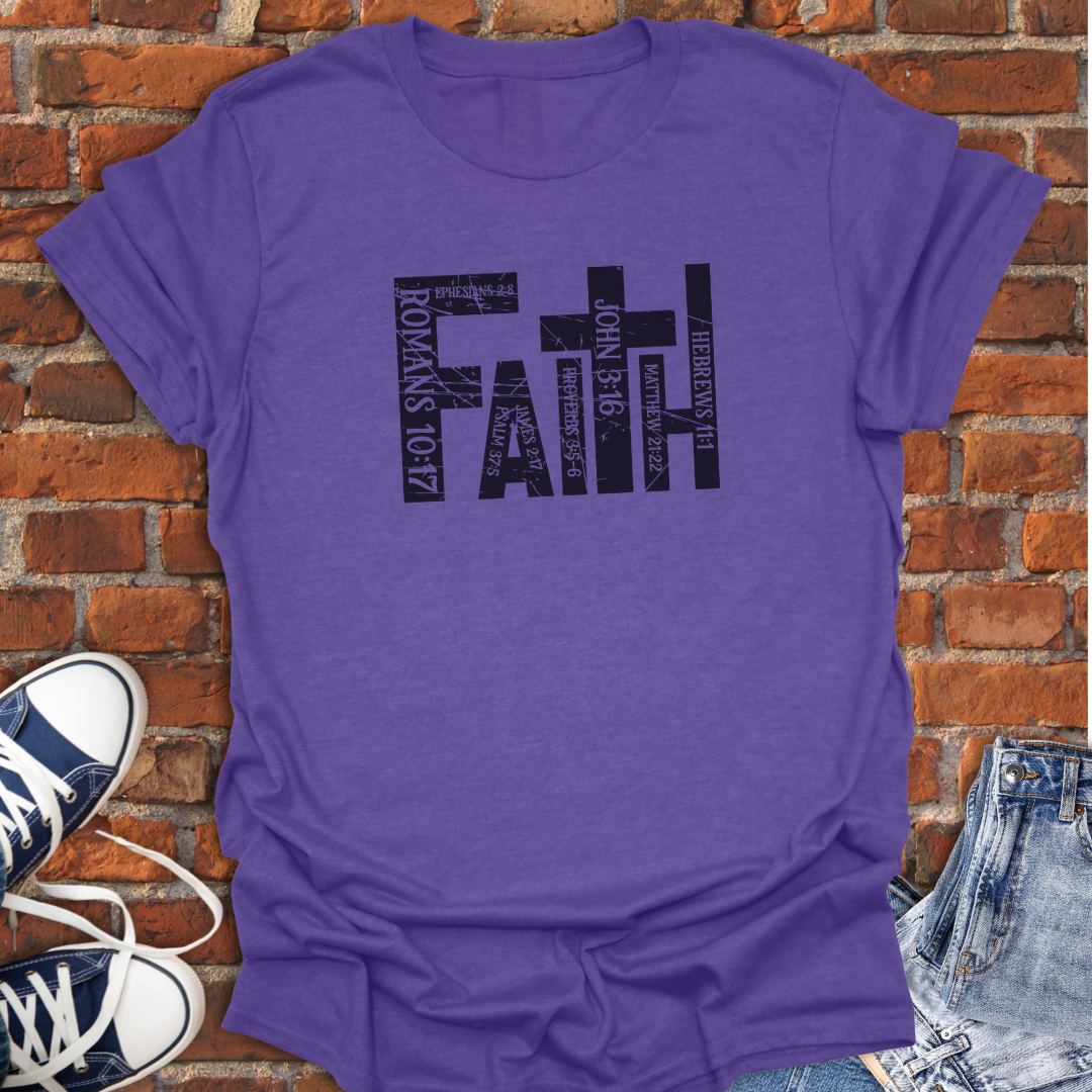 Faith grunge black and white Faith T-Shirt size XS to 5XL