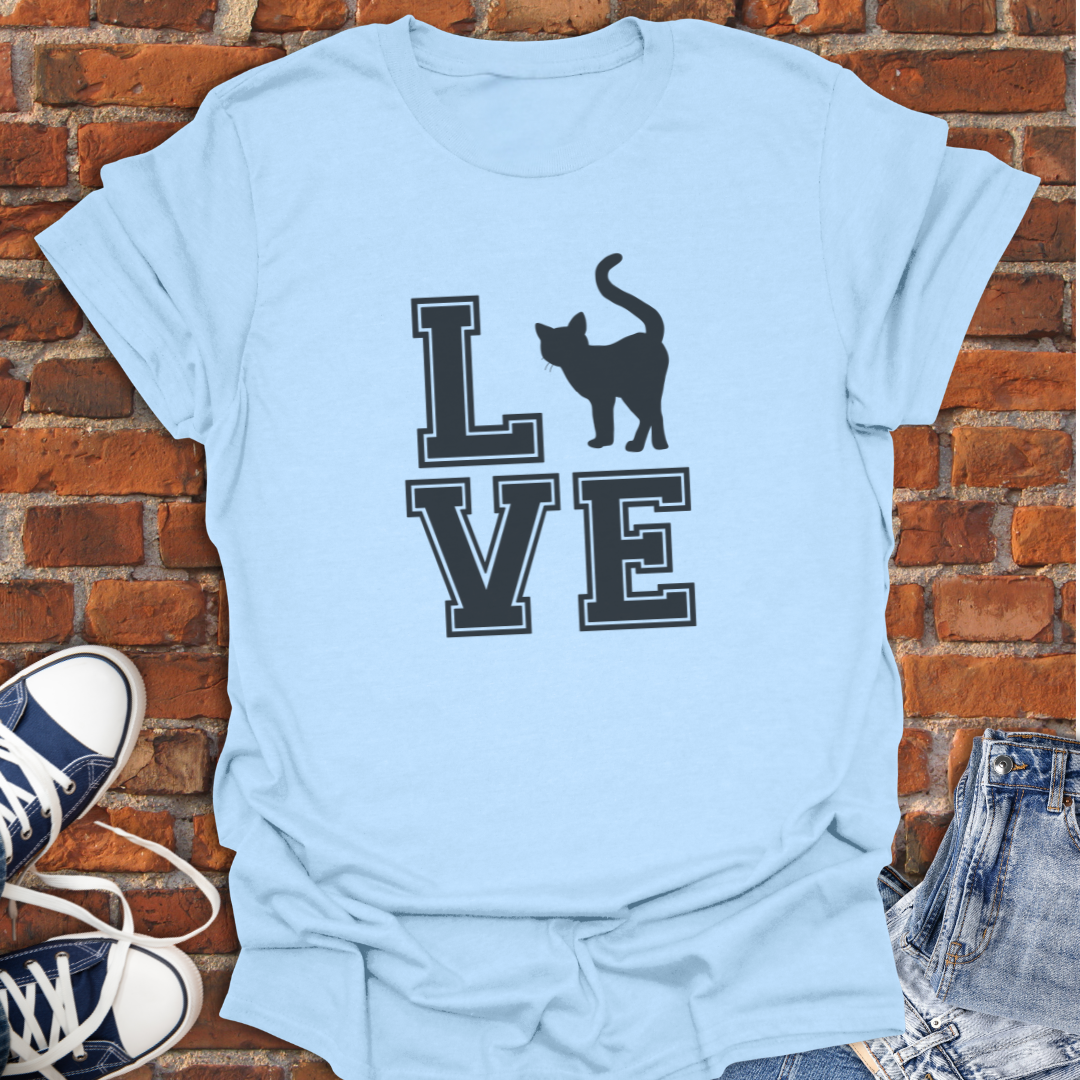 Love Cat - varsity block style Softstyle T-Shirt size XS to 5XL