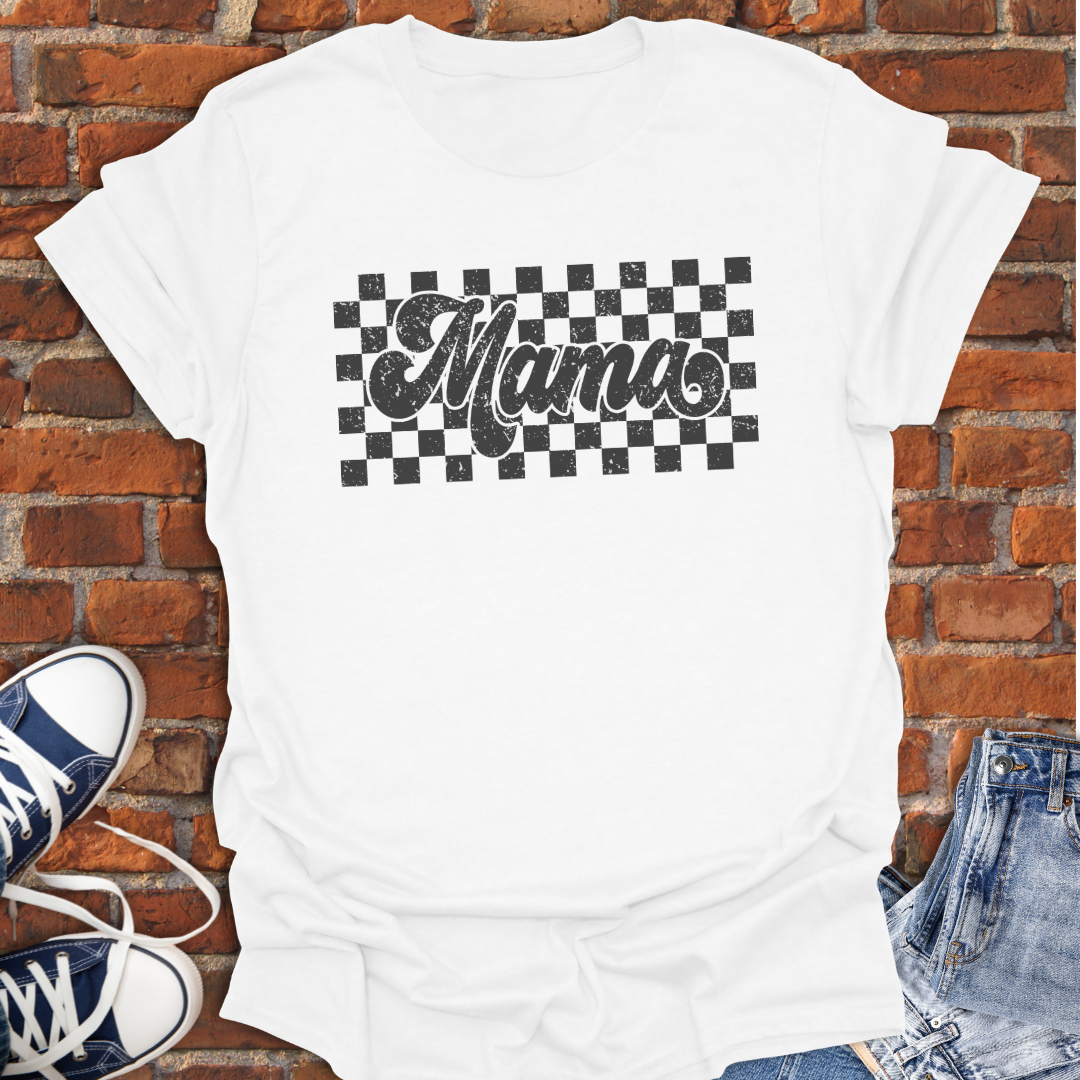 Mama retro checkered Softstyle T-Shirt size XS to 5XL