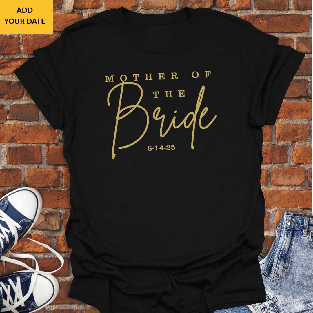 Mother of the Bride -personalized with wedding date Softstyle T-Shirt size XS to 5XL