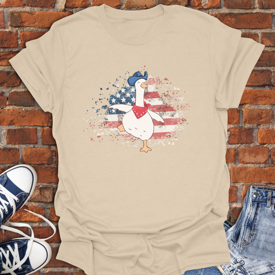 Patriotic Dancing Goose Softstyle T-Shirt size XS to 5XL