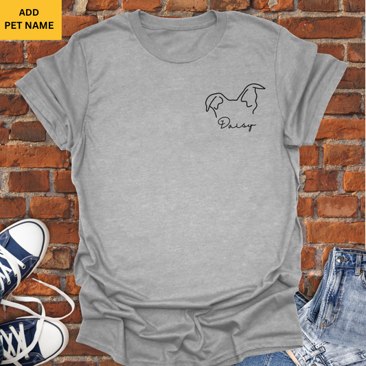 Personalized Dog Ears line art Softstyle T-Shirt size XS to 5XL