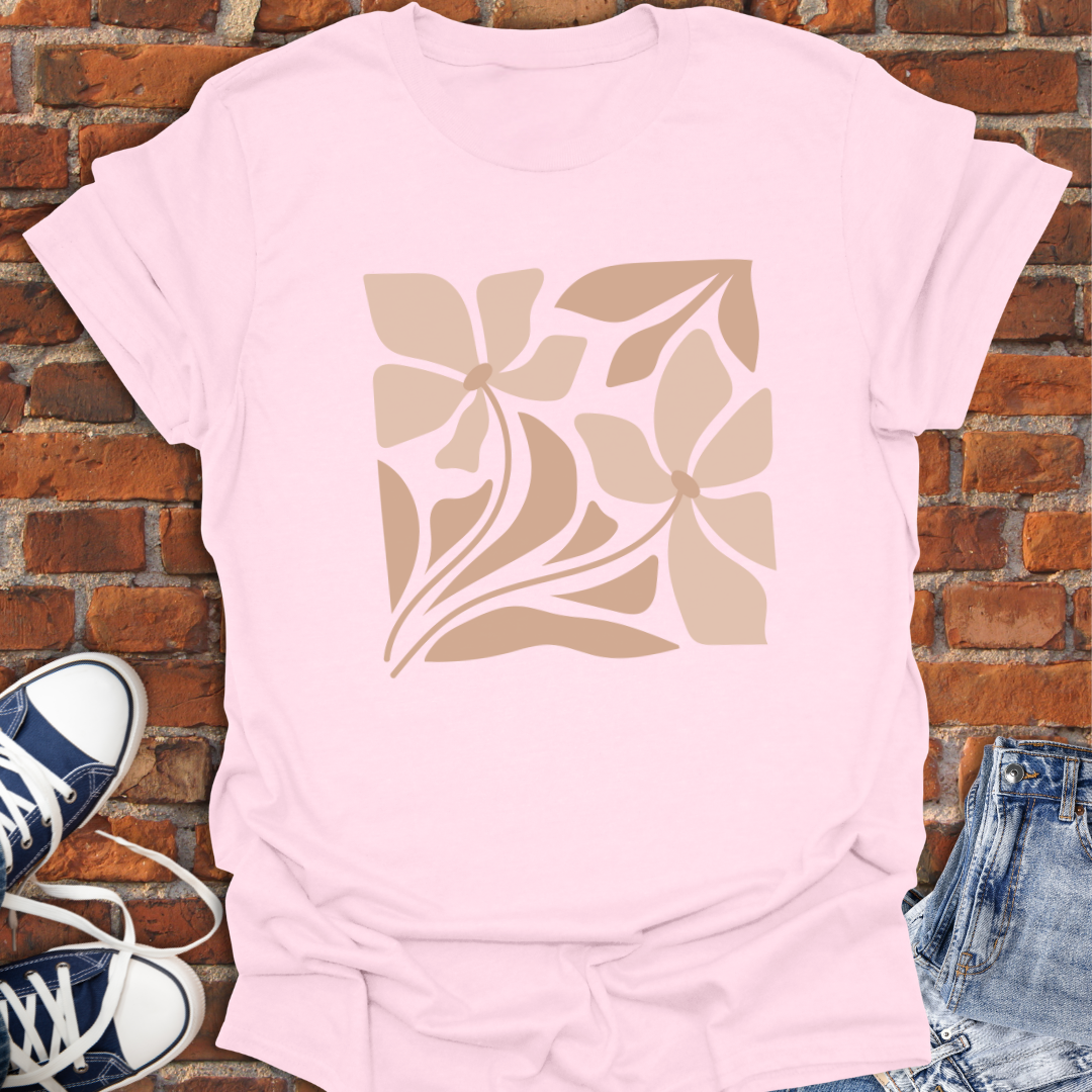 Abstract Flowers -boho vibe Softstyle T-Shirt size XS to 5XL
