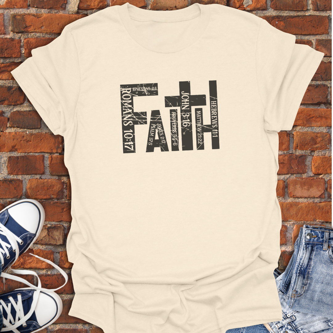 Faith grunge black and white Faith T-Shirt size XS to 5XL