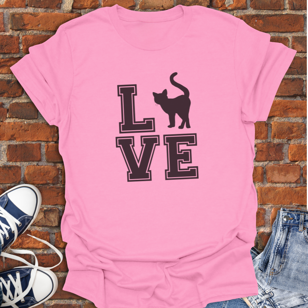 Love Cat - varsity block style Softstyle T-Shirt size XS to 5XL