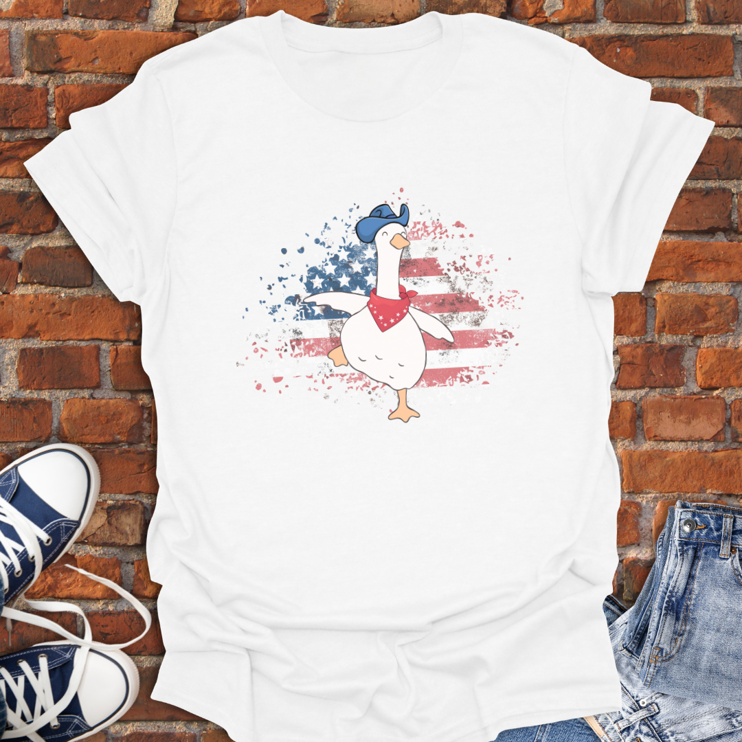 Patriotic Dancing Goose Softstyle T-Shirt size XS to 5XL