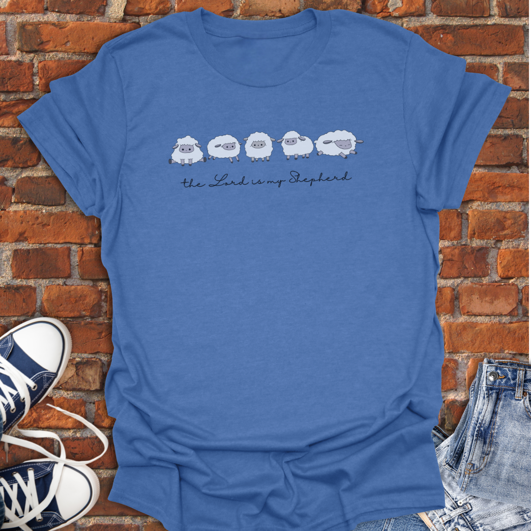 The Lord is My Shepherd -cute sheep Faith T-Shirt size XS to 5XL