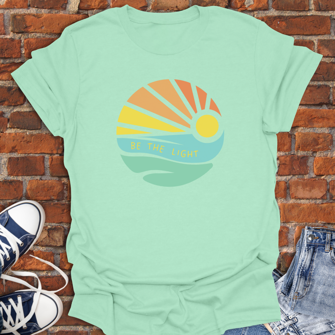 Be the Light -coastal sunrise Softstyle T-Shirt size XS to 5XL