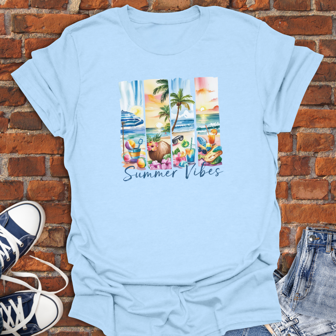 Summer Vibes -Beach Scenery Softstyle T-Shirt size XS to 5XL