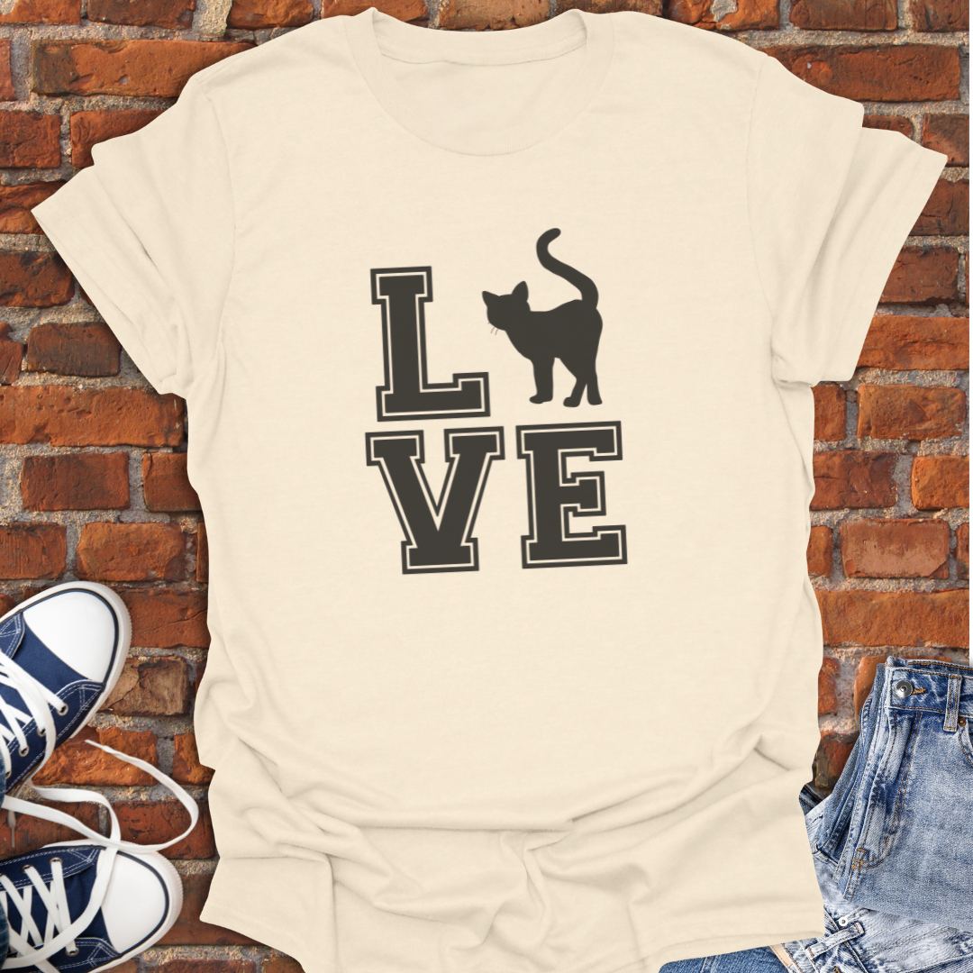 Love Cat - varsity block style Softstyle T-Shirt size XS to 5XL