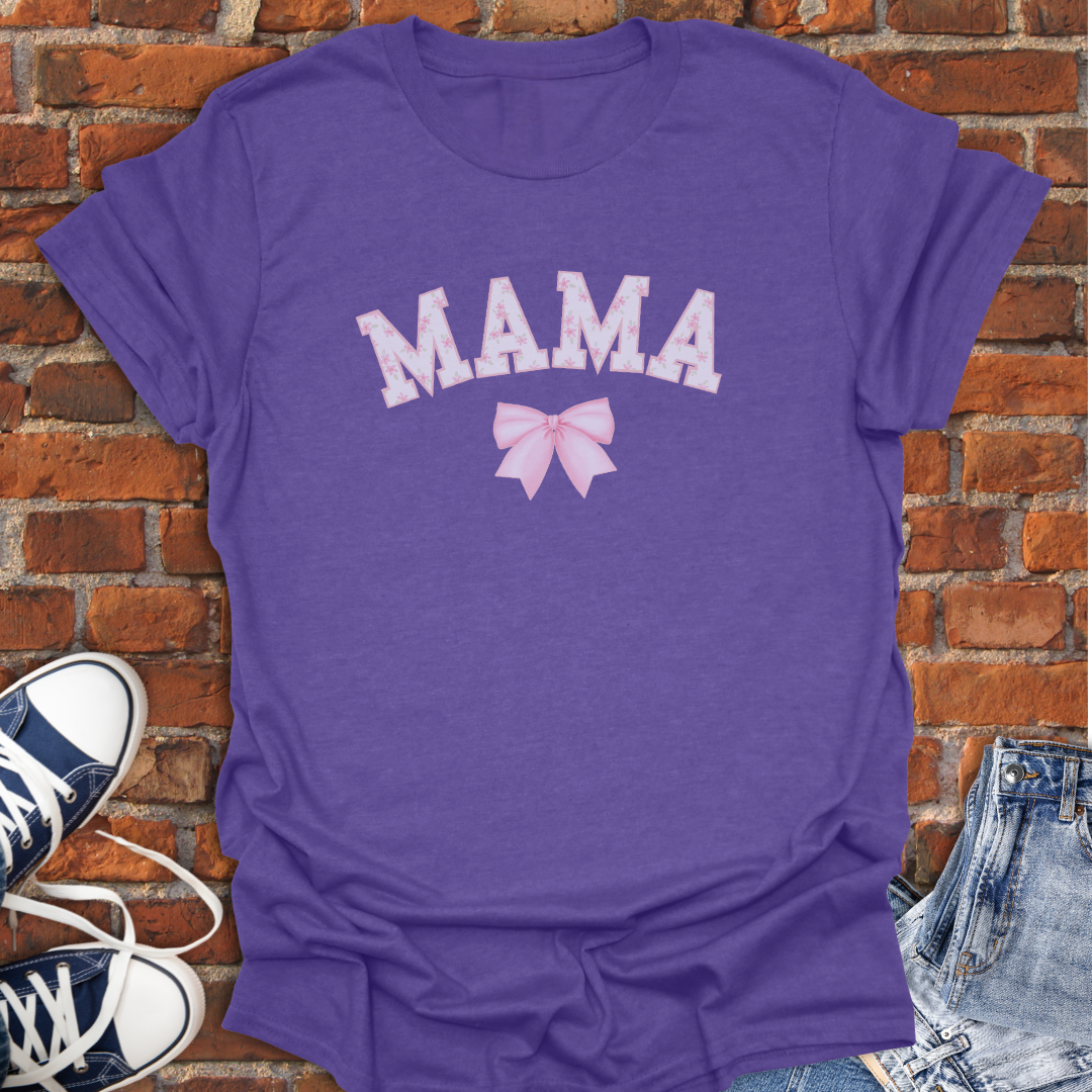 MAMA Pink Bow Coquette Softstyle T-Shirt size XS to 5XL