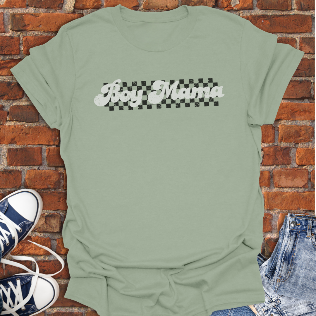 Boy Mama retro checkered Softstyle T-Shirt size XS to 5XL