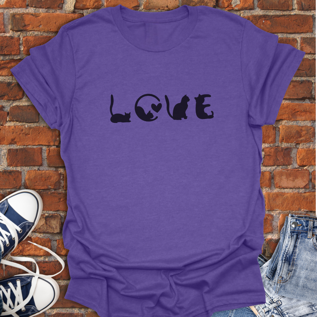 Cats Spelling Love Softstyle T-Shirt size XS to 5XL