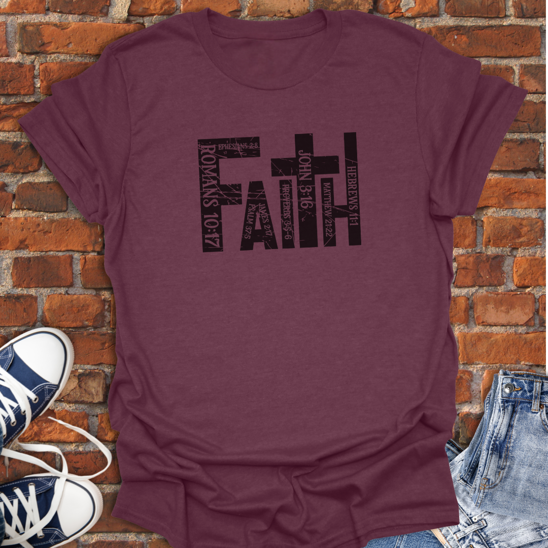 Faith grunge black and white Faith T-Shirt size XS to 5XL