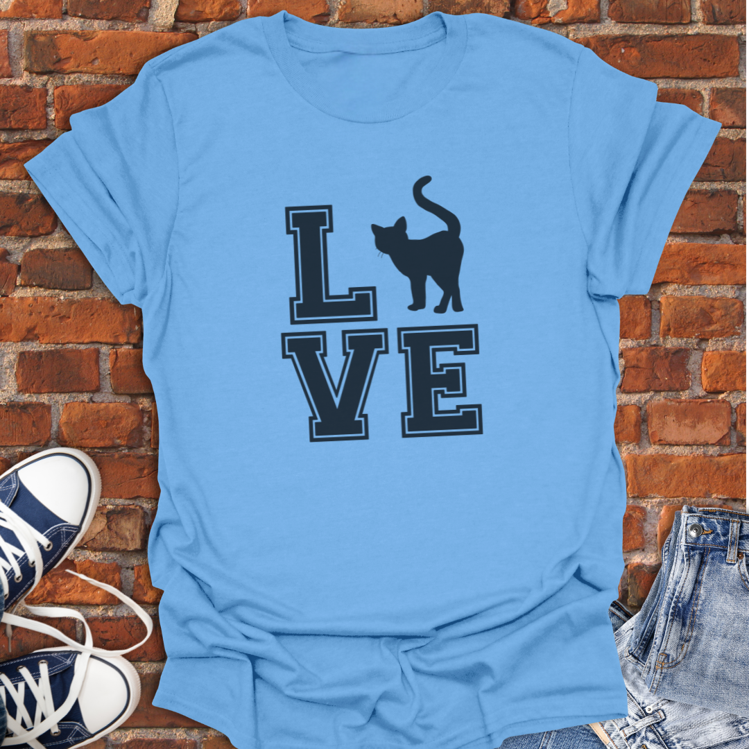 Love Cat - varsity block style Softstyle T-Shirt size XS to 5XL