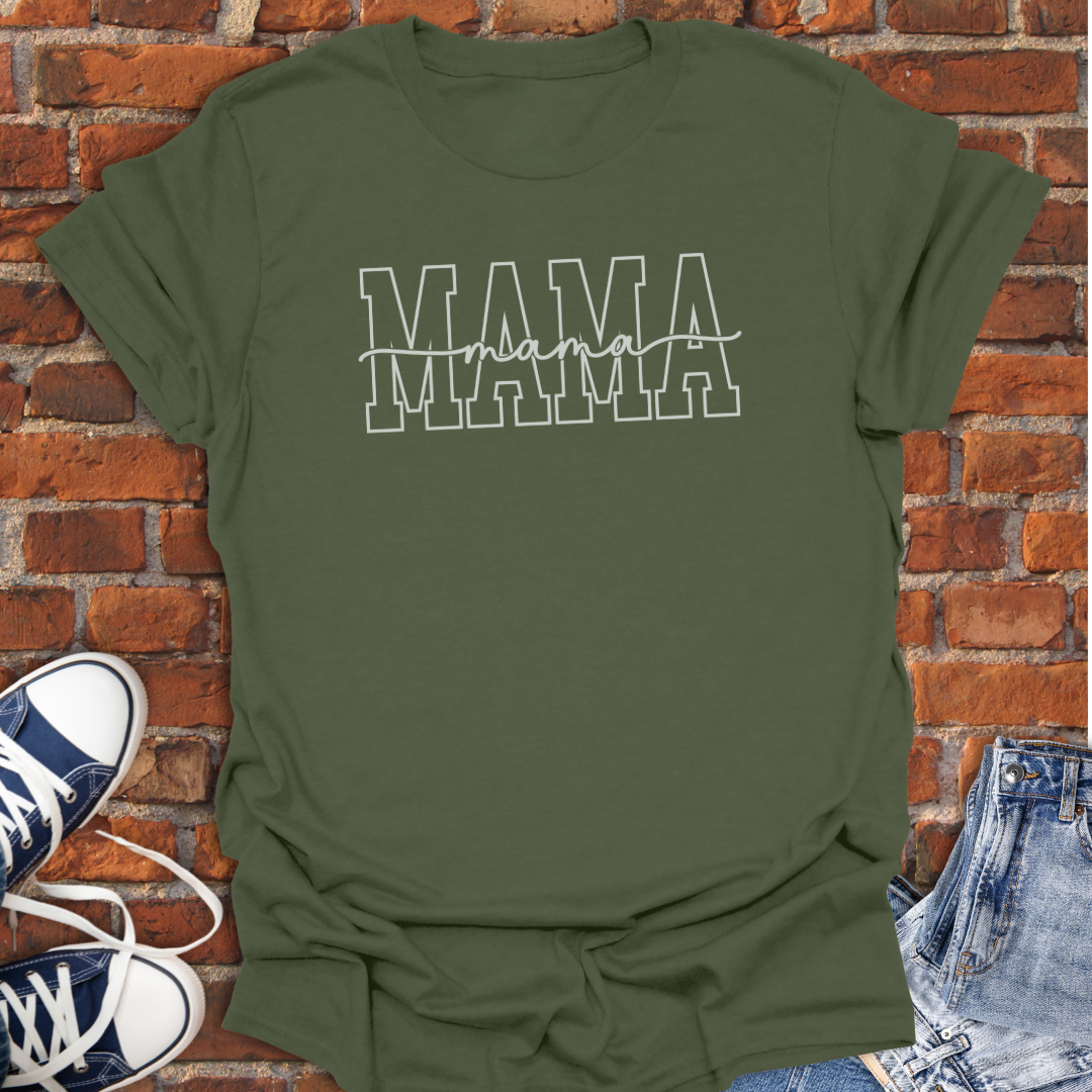 MAMA Varsity Cursive Softstyle T-Shirt size XS to 5XL