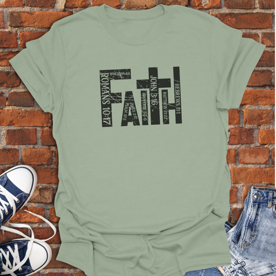 Faith grunge black and white Faith T-Shirt size XS to 5XL