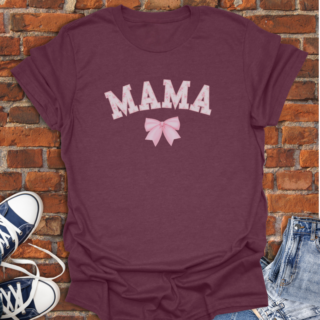 MAMA Pink Bow Coquette Softstyle T-Shirt size XS to 5XL