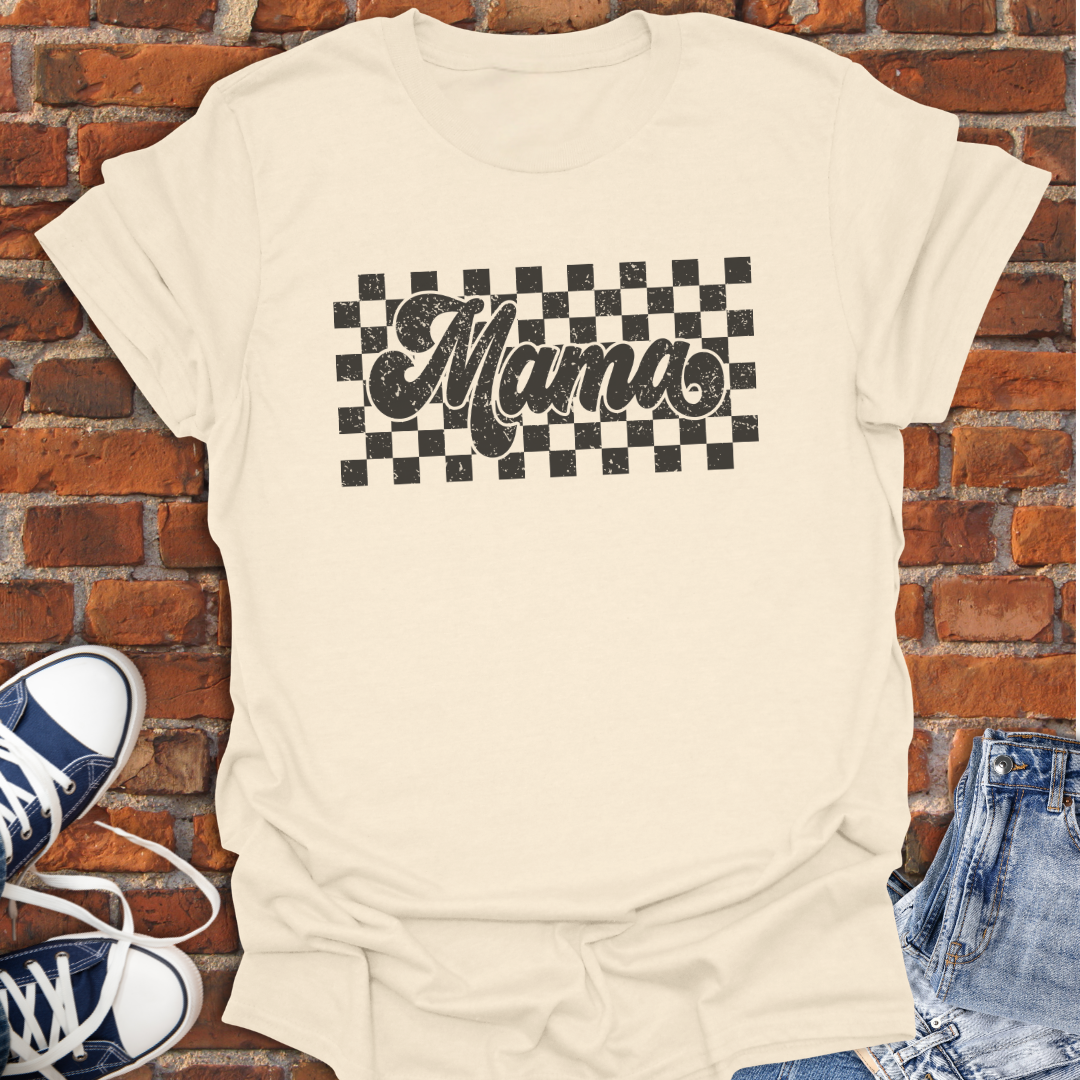 Mama retro checkered Softstyle T-Shirt size XS to 5XL