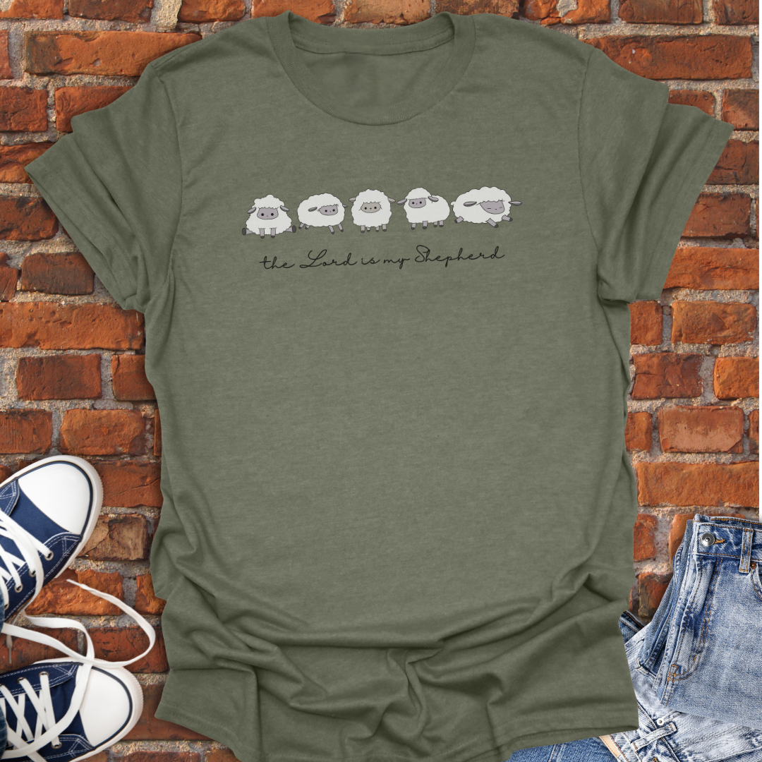 The Lord is My Shepherd -cute sheep Faith T-Shirt size XS to 5XL