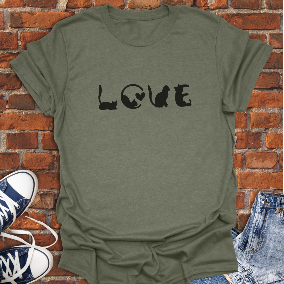 Cats Spelling Love Softstyle T-Shirt size XS to 5XL