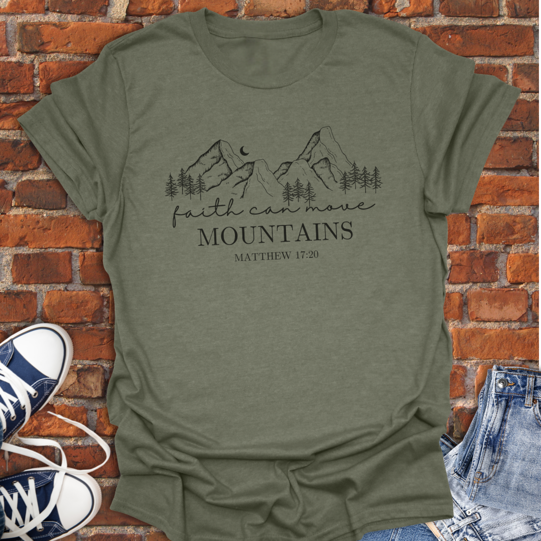 Faith Can Move Mountains -moon Faith T-Shirt size XS to 5XL