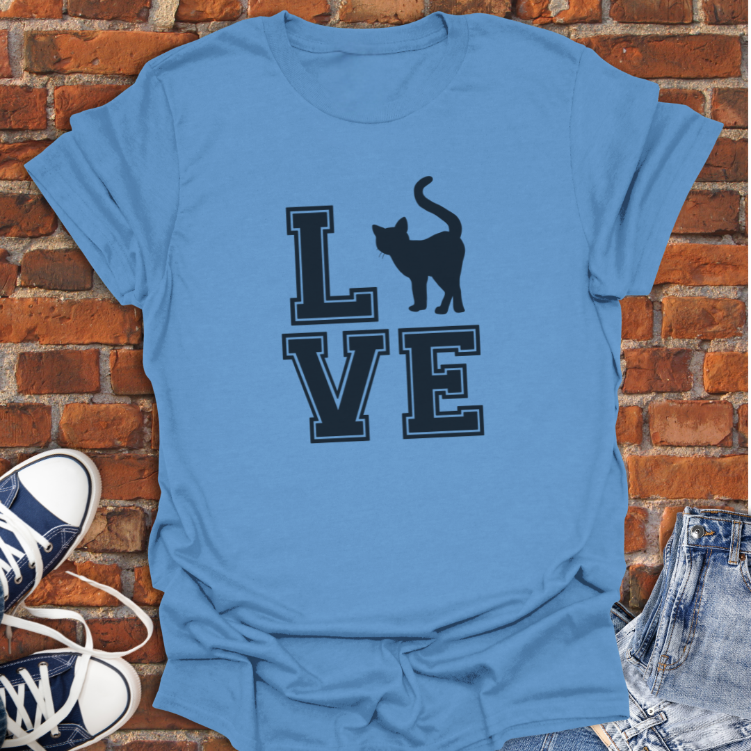 Love Cat - varsity block style Softstyle T-Shirt size XS to 5XL