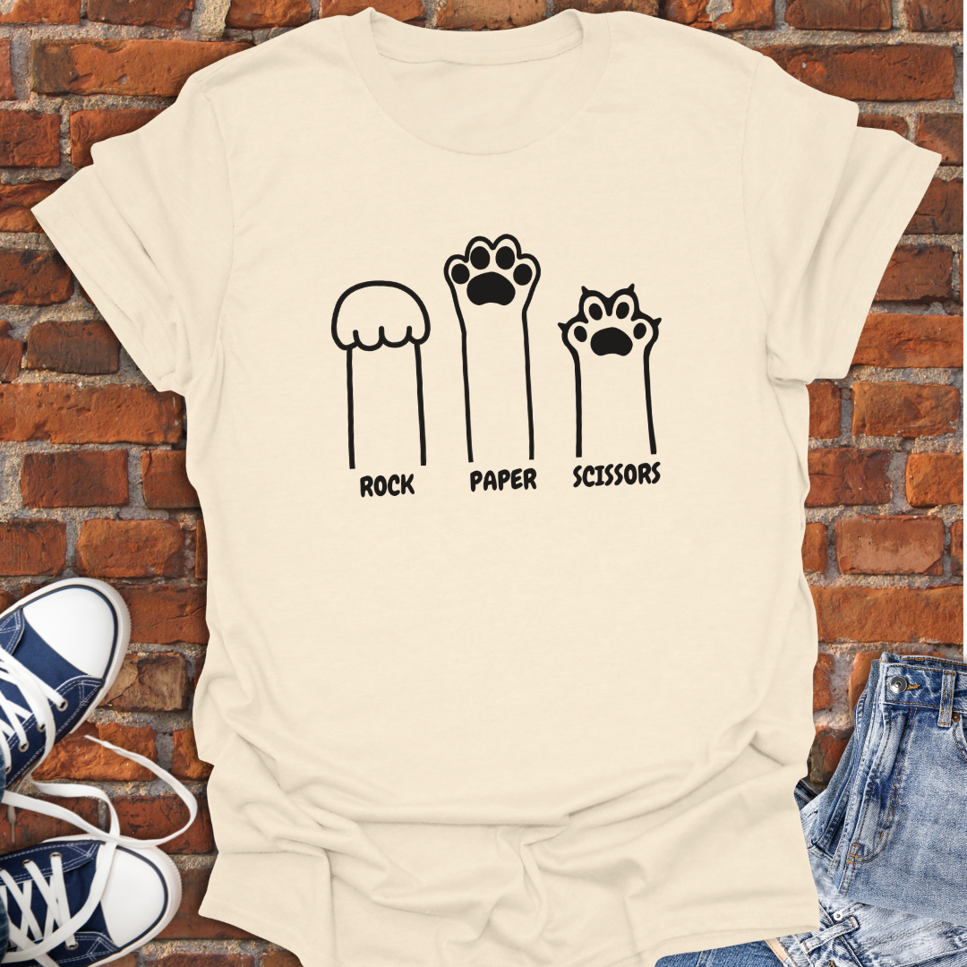 Rock Paper Scissors -cat paws Softstyle T-Shirt size XS to 5XL