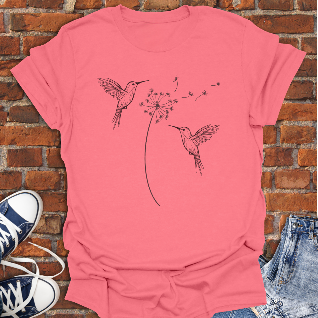 Hummingbirds with Dandelion Softstyle T-Shirt size XS to 5XL